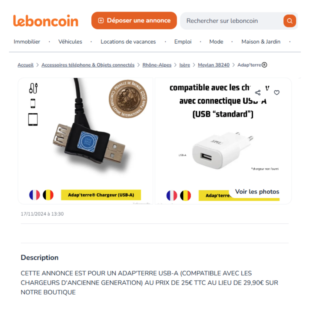 Adap'terre® reconditionnés sur leboncoin